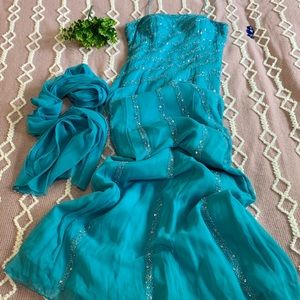 {LARA} couture sequined gown